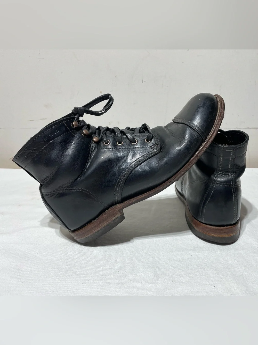 Wolverine 1000 Mile Black Leather Cap Toe Lace Up Boots Men’s 11? Goodyear Welt